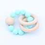C'dear Multi-Colored Comprehensive Wood Educational Children Shaking Baby Rattle and Teether Giftset, Teething Ring//