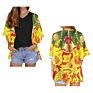 Christmas Blue Bell Cartoon Chiffon Kimono Cardigans Polynesian Tribal Style Casual Loose Open Front Swimwear Shirt Beach Women