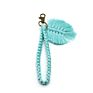 Christmas Gift Macrame Keychain Handcrafted Boho Accessories Wristlet Macrame Leaf Keyring for Purse Keys