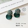 Clarmer Spring Design Korean Jewelry Geometric Enamel Acrylic Resin Pendant Earrings for Women