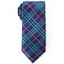 Classic Ties Mens Orange Plaid Microfiber Woven Tie Check Necktie