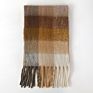 Colorful Plaid Blanket Scarf 100% Wool Fringe Pashmina Scarf Women