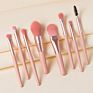 Cosmetic Make up Brush Set Synthetic Private Label Beginner Mini Makeup Brush 8Pcs Pink Cosmetic Brush Set