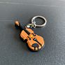 Creative Mini Musical Instrument Keychain Cute Silicone Guitar Piano Saxophone Key Chain Backpack Car Ornament Musician Jewelry