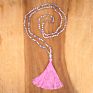 Crystal Knot Tassel Necklace Hand Woven Long Sweater Chain Buddha Head Pendant Women's Necklace
