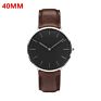 Customized Logo Classical Ultra Thin Minimalist Simple Design 40Mm 36Mm Rose Gold Case Black Leather Strap Mens Watch