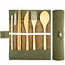 Customized Logo Portable Outdoor Travel Tableware Straw Utensils Eco Friendly Cutlery Set Bamboo