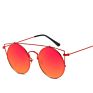 Customized Retro round Sunglasses Unisex Designer Classic Female Men Mirror Uv400 Protected Double Bridge Sunglasses