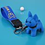 Cute Dog Pendants Car Key Chain Colorful Resin French Bulldog Key Rings Bag Key Chain Jewelry