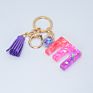 Cute English Letter Pendant Key Chains Ring Tassel Keyring Resin Acrylic Initial Car Handbag Keychain Holder Accessories Jewelry