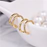 Cz Diamond Simple Ear Cuffs 18K Gold Plated Clip on Earrings Non Pierced for Women