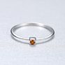 Czcity Green Lab Emerad Topaz Stackable Minimalist Women Thin Gem Rings Jewelry 925 Sterling Silver Ring