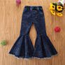 Distressed Jeans Ruffle Denim Leggings Baby Girls Flared Jeans