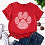 Dog Paw Tshirt Fingerprint Women Tee Shirts Short Sleeve T-Shirts