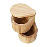 Eco-Friendly Kitchen Products Bamboo Wood Triple Salt Spices Storage Container Box with Magnetic Swivel Lids