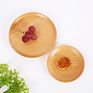 Eco-Friendly Reusable Dinner Bamboo Cutlery round Wooden Bamboo Plate