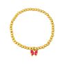 Elastic Gold Plated Copper Beads Stretch Bracelet Enamel Butterfly Charm Bracelet