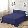 European Style Solid Color 100% Wash Cotton Flat Bed Sheets