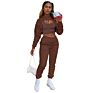 Fall Solid Color 3 Piece Sweatsuit Women Drawstring Hoodie Vest Sweat Pants Three Pcs Outfits Lady Joggers