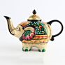 Fancy Animal Coffee Pot Hand-Painted Black and White Ceramic Tea Pot with Elephant Shape