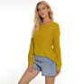 Fashionable and Explosive Solid Color V-Neck Thin Sweater for Ladies Wear Inside