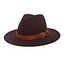 Fedora Hat Ladies Cross-Border Warm Woolen Fedora Hat for Men and Women Woolen Horse Hats