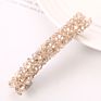 Four Row Diamond Fishing Line Braided One Word Clip Spring Rhinestone Ladies Hairpin
