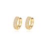 Foxi Korean Jewelry 18K Huggies Hoop Earring Women Gold Earrings Cz Stone Korean Earrings for Women
