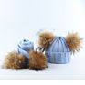 Girl Pompon Hats and Scarves Sets Knitted Warm Nature Fur Pom Pom Hat Scarf Thick Beanies Hats Kids Baby Solid Bones