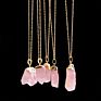 Gold Chain Quartz Necklace Crystal Chakra Rock Necklace Pendant Colorful Rainbow Natural Stone Necklace