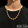 Gold Plated Men Stainless Steel Coffee Bean Link Chain Necklace