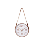 Gold Wall Clock Nordic Vogue Mute Movement Glass Clock Minimalist Home Decor Pu Leather Belt Hanging Clock