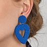 Handmade Boho Style Colorful Big Heart Shape Seed Bead Earrings for Women Jewelry