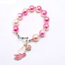 Handmade Diy Magic Color Pearls Beads Bracelets for Baby Girls Mermaid Shell Acrylic Beads Charm Bracelets
