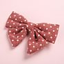 Handmade Polka Dot Bow Baby Hairpins Cotton and Linen Kids Bow Bb Hair Pin