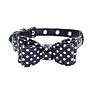 Heyri Pet Polka Dot Dog Accessories Pu Leather Bowknot Pet Collar Dual Layer Dog Tie Decorative Doted Dog Bow Tie Collars