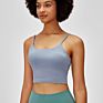 in Built Bra Short Style Sports Yoga Wear Crop Fitness Workout Women's Tank Cami Tops