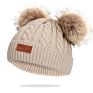 Infant Toddler Baby Knitting Woolen Hat Warm Pure Color Double Pom Pom Boys Girls Beanie Cap Kids Hats
