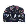 Ins Baby Donut Hat for Kids with Floral Print Knotted Turban Hat Baby Pullover Hat Instagram