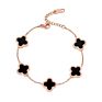 Jewelry Luxury Gift Stainless Steel 18K Gold Women Lucky Flower Bracelet
