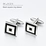 Kaidvll Cufflinks Luxury White Stripe Rectangle Cufflink Crown Crystal Novelty Cufflink for Mens