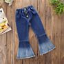 Kid Girl Jeans Bell-Bottomed Pants Cute Baby Flare Denim Trousers Children Pants Boutique