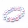 Kids Children 12Mm Cute Mermaid Beads Jewelry Fancy Tie Dye Acrylic Pearl Beaded Elastic Bracelets