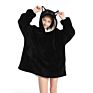 Kids Design Animal Rabbit Oversized Grey Sherpa Sweatshirt Wearable Hooded Blankets Hoodie Blanket
