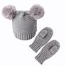 Kids Hats and Mittens Set Unisex Baby Beanie Hats Gloves Set Knit Soft Beanie and Mittens