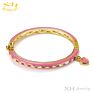 Kids Jewelry Colorful Love Heart Flower Enamel Brass Bangle Gold Plating