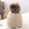 Kids Warm Embroidered Knitted Beanie Cap with Pom Pom