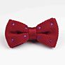 Knitted Mens Bow Tie Men Leisure Polka Dots Bilayer Bow Ties for Men Wedding Party Striped Wedding Burgundy Butterfly Bowtie