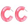 Korean Clear Minimalist Cute Tiny Resin Acrylic Earrings Hoop Earrings Cc S925 Earrings for Women