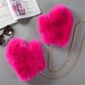 Korean Warm Faux Fox Fur Straw Gloves Women's Halter Neck plus Velvet Thick Plush Furry Mittens Trend Gloves